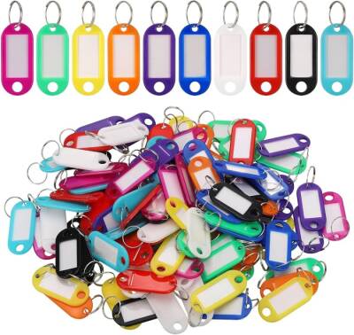 Plastik Anahtarlık (Sarı-Yeşil-Kırmızı) Karışık Renk 100 lü - 1