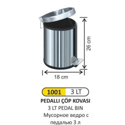 Arı Metal Pedallı Çöp Kovası 3 Lt No:1001 - Arı Metal
