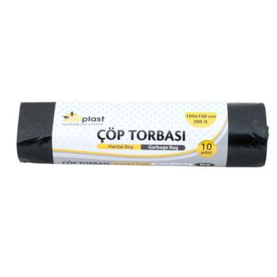 Atiplast Endüstriyel Hantal Çöp Torbası Siyah 100x150 600 Gr (10) - 1
