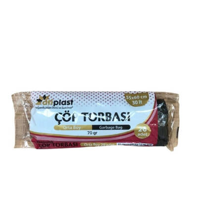 Atiplast Orta Çöp Torbası Siyah 55x60 70 Gr 20'li 1 Rulo - 1