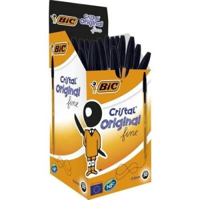 Bic Cristal Fine Tükenmez Kalem Siyah 50'li Kutu - 1