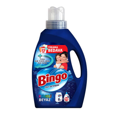 Bingo Sıvı Deterjan Performans Renkli&Beyaz 2600 Ml - 1