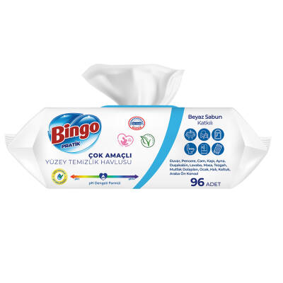 Bingo Yüzey Temizlik Havlusu Beyaz Sabunlu 96'lı - 4