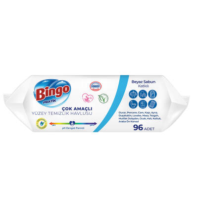 Bingo Yüzey Temizlik Havlusu Beyaz Sabunlu 96'lı - 5