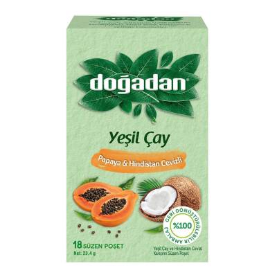 Doğadan Yeşil Çay Hindistan Cevizi Papaya 18'li - 1