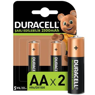 Duracell Şarjlı AA Kalem Pil 2500 mAh 2'li Paket - 1