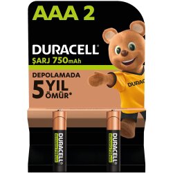 Duracell Pil Şarj Edilebilir Kalem Pil AAA 750 mAh 2 li - Duracell