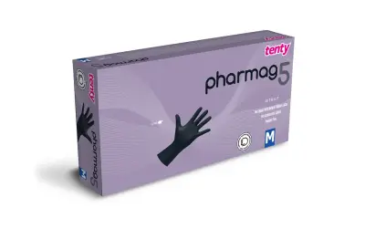 Tenty Pharmag Nitril Pudrasız Eldiven Siyah L Beden - 1