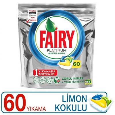 Fairy Platinum 60 Yıkama Bulaşık Makinesi Deterjanı Kapsülü Limon Kokulu - 2