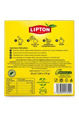 Lipton Mini Dem Yellow Label Çay Şase 20'li 12 Paket - 2