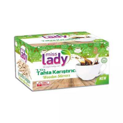 Miss Lady Kağıt Sargılı Tahta Karıştırıcı 11 Cm 250'li - 1