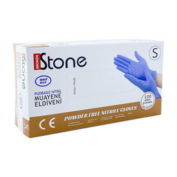 Stone Muayene Eldiveni Nitril Mavi Small 100lü - Stone