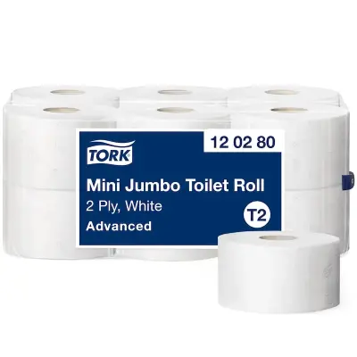 Tork 120280 Advanced Mini Jumbo Tuvalet Kağıdı 170 Mt 12`li Rulo - 1