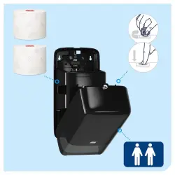 Tork 557508 Çift Rulo Tuvalet Kağıdı Dispenseri Siyah - 6